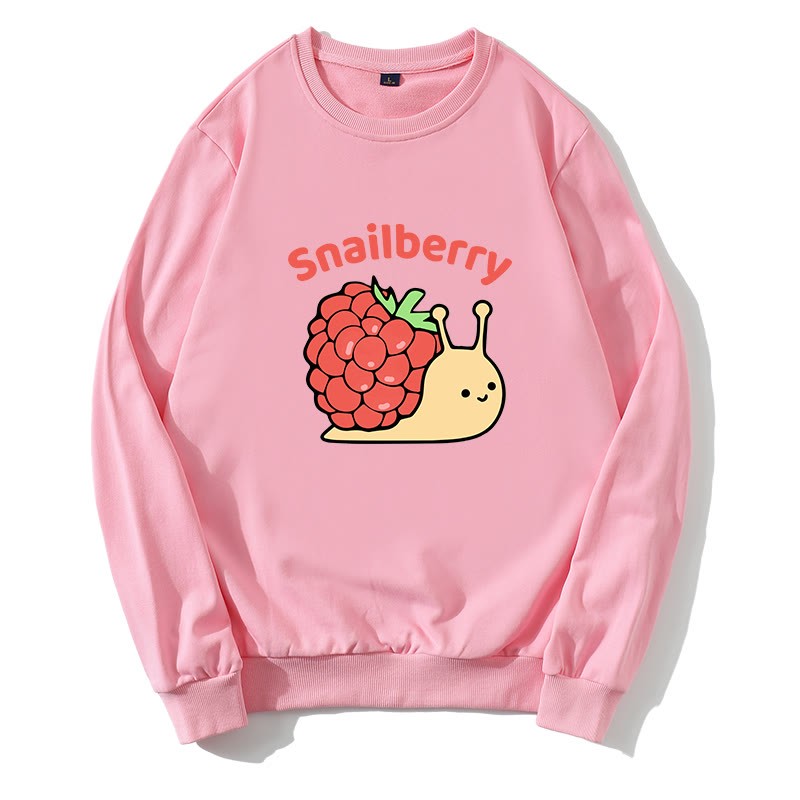 SNAILBERRY Sweatshirt mit Rundkragen und Snail Berry-Grafik - Rosa - 5XL - image 3