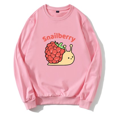 SNAILBERRY Sweatshirt mit Rundkragen und Snail Berry-Grafik - Rosa - 5XL - image 3