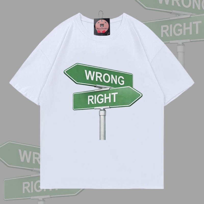MODAKAWA T-Shirt mit dem Aufdruck „Falsch oder Richtig“ - White - 5XL - image 4