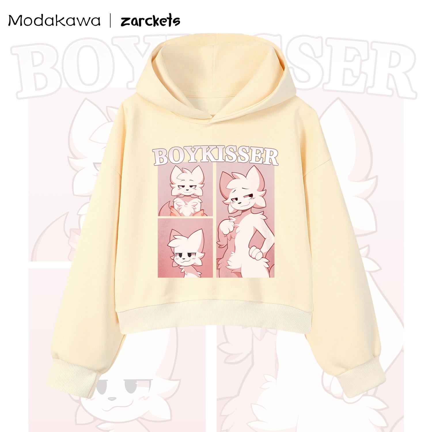 MODAKAWA x Zarckets Hoodie mit Katzenprint - Aprikose - 3XL - image 3