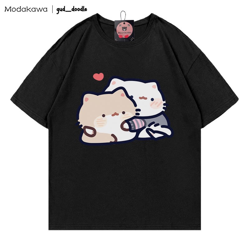 MODAKAWA X gud_doodle T-Shirt mit Kätzchen-Print - Black - 5XL - image 3