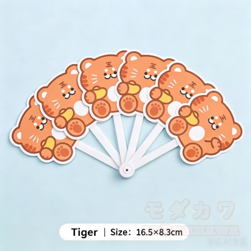 Niedlicher, unregelmäßiger Faltfächer mit sechs Fächern im Cartoon-Stil - Tigger - image 14