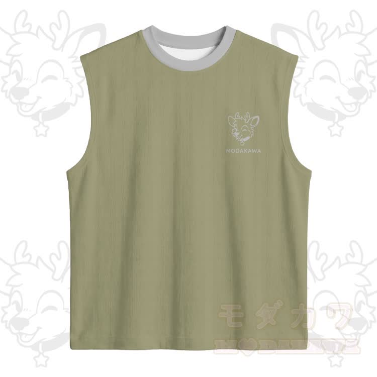 Wink Deer Graphic Sports Ärmelloses Schnelltrocknendes Tanktop Shorts Modakawa Passendes Outfit - Grüne Spitze - 5XL - image 5