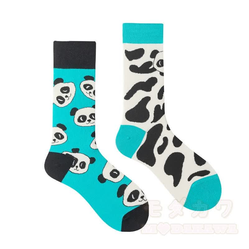 Bunte, asymmetrisch bedruckte Socken bis zur Wade - image 17