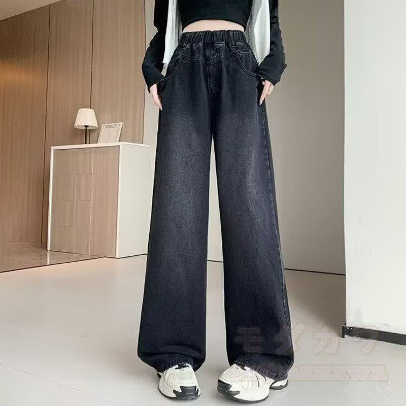 Zweiteiliges Set aus kariertem, kurzem Sweatshirt mit Patchwork-Ausschnitt und Jeans - Hose - 2XL - image 9