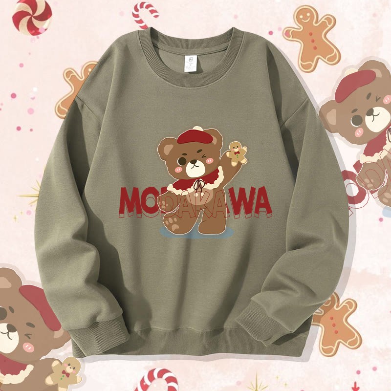 MODAKAWA Unisex-Sweatshirt mit Weihnachtsbär-Motiv - Light Khaki A - 5XL - image 3