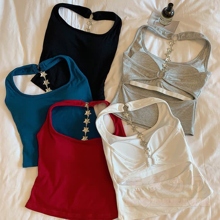 Sternenketten-Rückenfreies Halter-Crop-Top - image 8