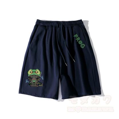 Lustige Shorts mit Frosch-Grafik und dunkler Ästhetik - Purpurblau - 5XL - image 6