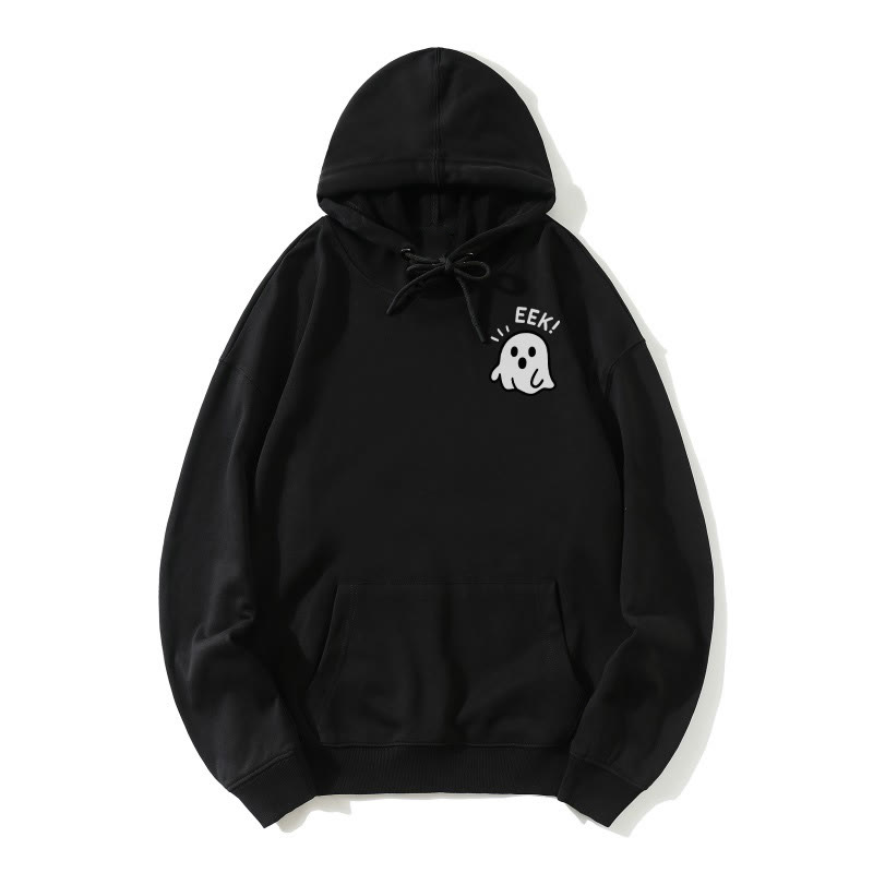 EEK – Lustiger, lässiger Kapuzenpullover mit Geister-Halloween-Grafik - Schwarz - 5XL - image 4