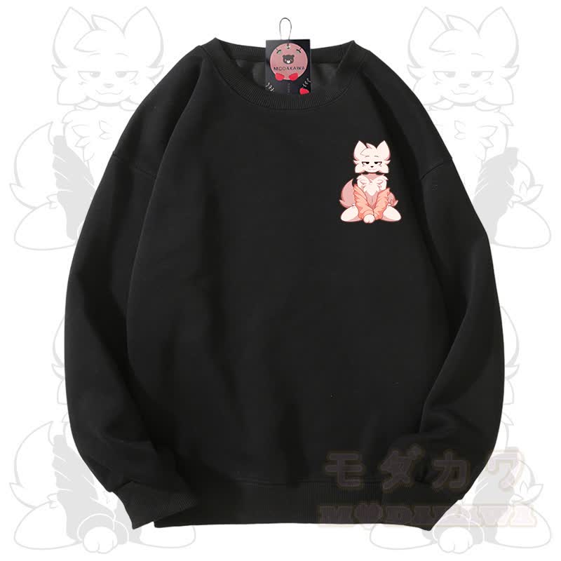 MODAKAWA X zarckets Fox Graphic Unisex Sweatshirt - Schwarz - 3XL - image 13