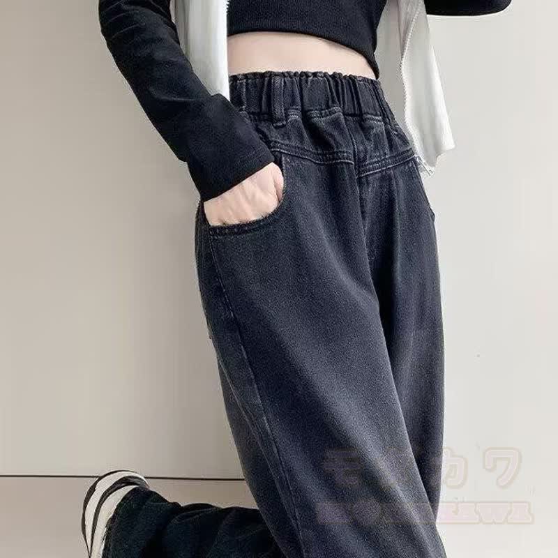 Zweiteiliges Set aus kariertem, kurzem Sweatshirt mit Patchwork-Ausschnitt und Jeans - image 11