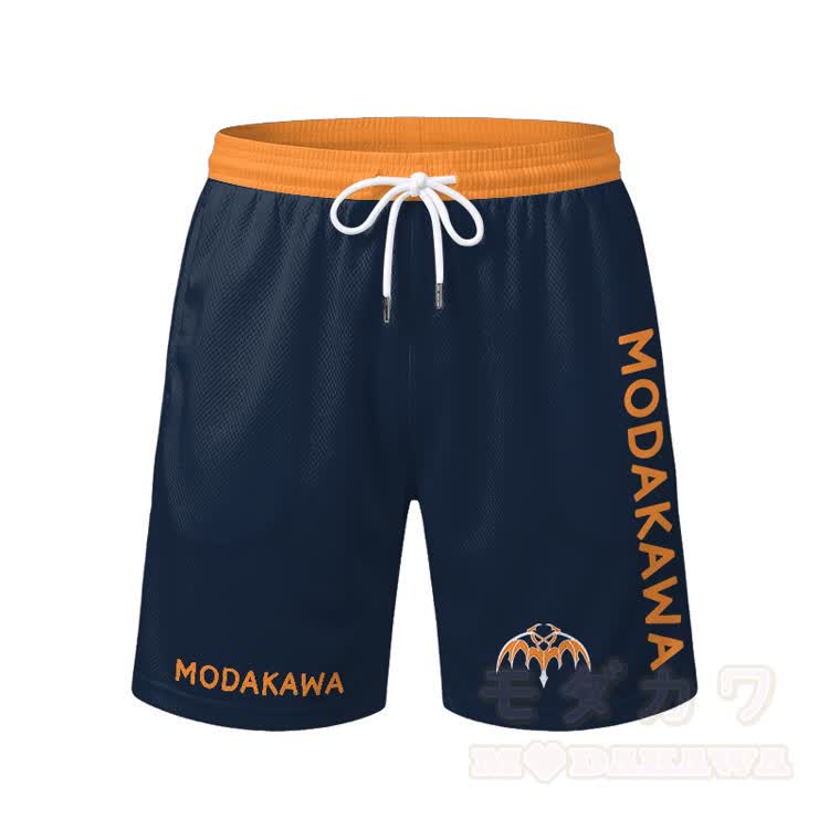 MODAKAWA X Aki Bat Graphic Herren-Sport-T-Shirt, Shorts mit Kordelzug und passendem Outfit - Orange Shorts - 5XL - image 11