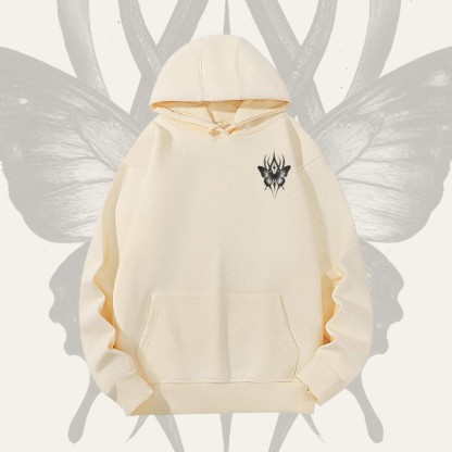 MODAKAWA Gothic Butterfly Graphic Heavyweight Hoodie - Apricot - 2XL - image 7
