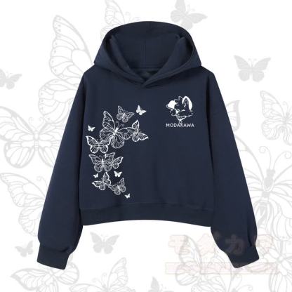 MODAKAWA Baumwoll-Hoodie mit Schmetterlings- und Hundemotiv - Marineblau - 3XL - image 9