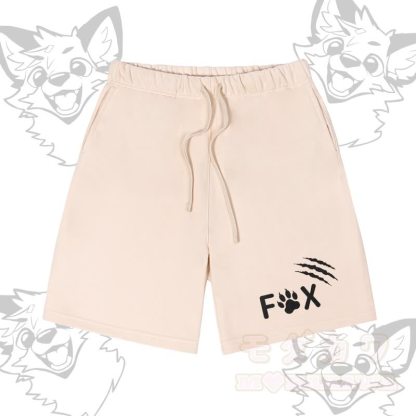 MODAKAWA X atka Happy Fox Graphic Farben Block Pocket T-Shirt Shorts passendes Outfit - Beige Shorts - XL - image 9