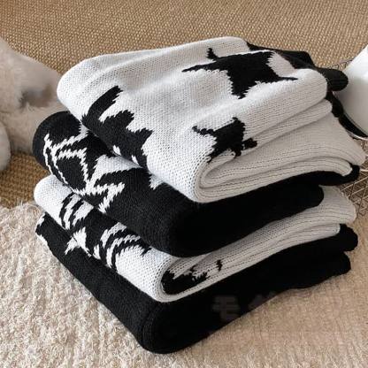 Wende-Beinwärmer aus Strick mit Katzenblumenmuster - image 7