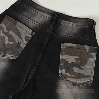 Vintage Camo-Jeans im Unisex-Streetwear-Stil mit lockerem Schlag - image 7