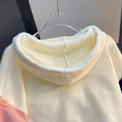 Strick-Hoodie mit 3D-Häschen-Blumen Farben - image 4