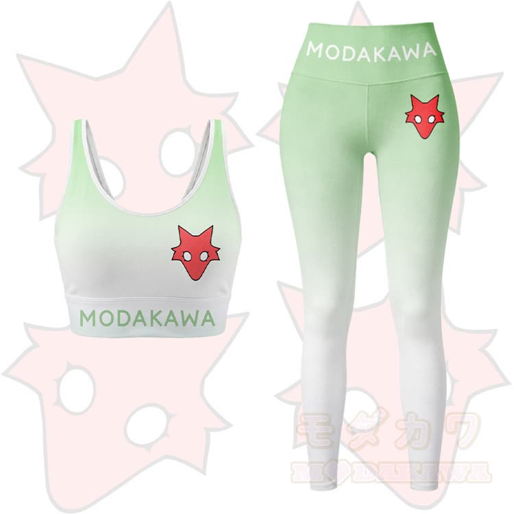 MODAKAWA X TiramisuRat Rat Graphic Gradient Sport-BH-Top Leggings passendes Outfit - Grünes Set - 5XL - image 13