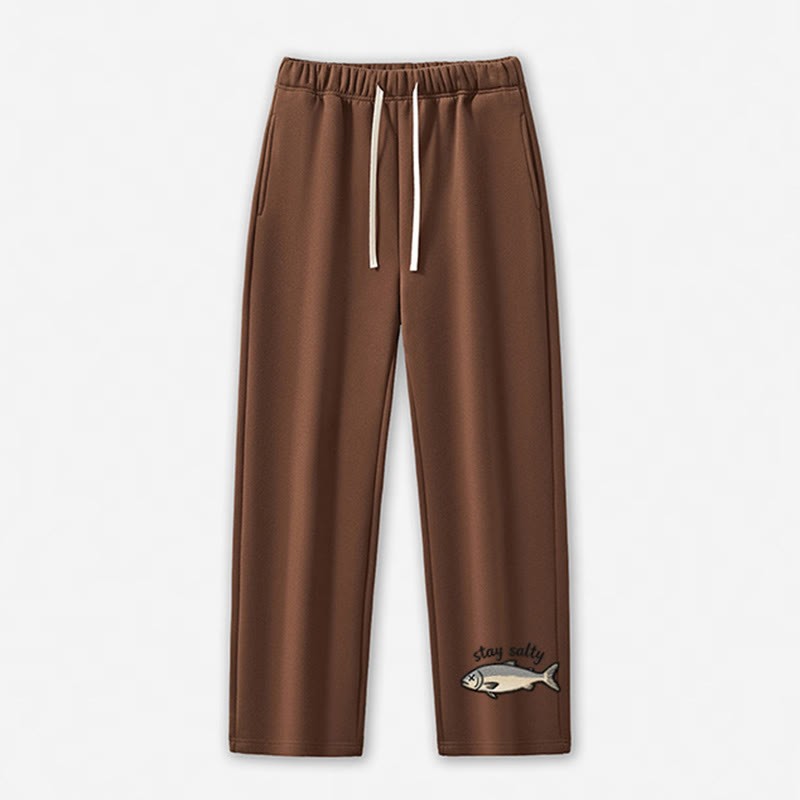 BLEIBE SALZIG! Dead Fish Grafik-Freizeithose - Brown - 5XL - image 9