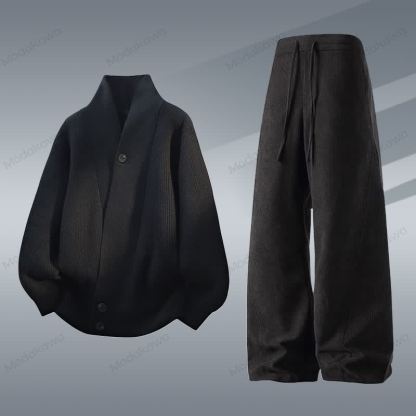 Zweiteiliges Set aus Strickjacke, Cordhose und Cardigan - Set E - 4XL - image 5