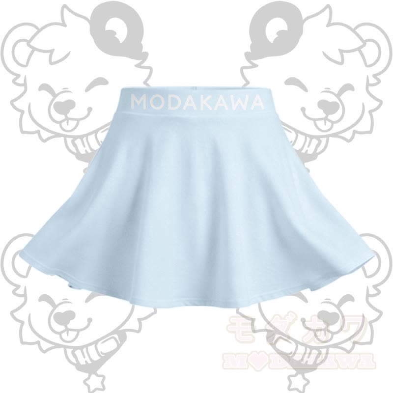 MODAKAWA X popipeko Bären-Grafik Crop Tanktop Sport Top Rock passendes Outfit - Blauer Rock - 2XL - image 10