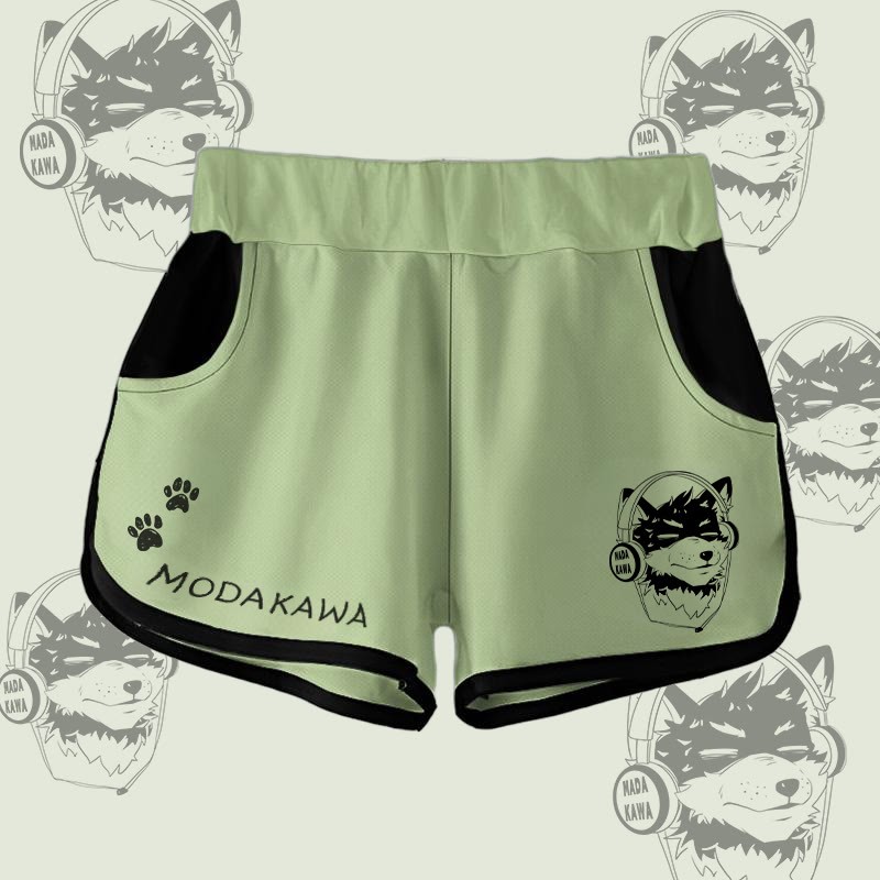 MODAKAWA Gradient Koda Shorts mit Kopfhörern - Green - 5XL - image 2