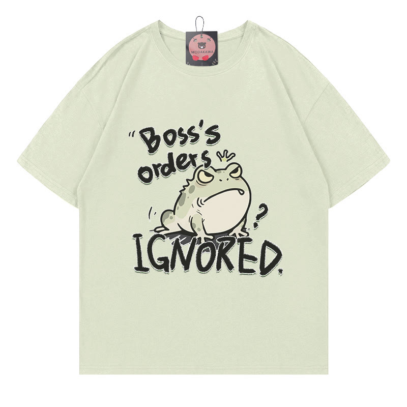 BOSS'S ORDERS IGNORED – Modakawa-T-Shirt mit Frosch-Buchstabenprint - Light Green - 5XL - image 3