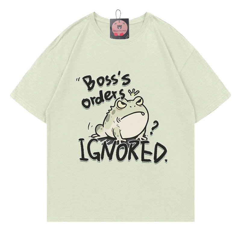 BOSS'S ORDERS IGNORED – Modakawa-T-Shirt mit Frosch-Buchstabenprint - Light Green - 5XL - image 3