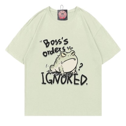 BOSS'S ORDERS IGNORED – Modakawa-T-Shirt mit Frosch-Buchstabenprint - Light Green - 5XL - image 3