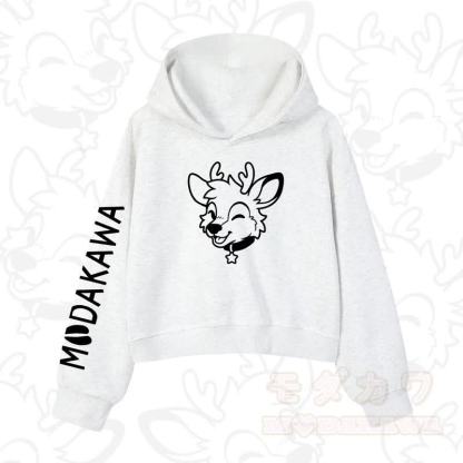MODAKAWA Baumwoll-Hoodie mit Hundemotiv (kurzer Schnitt) - Hellgrau - 3XL - image 8