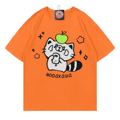MODAKAWA T-Shirt mit rotem Panda-Buchstabenprint - Orange - 5XL - image 4