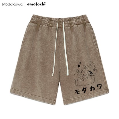 Shorts mit Bunny Girl-Grafik im Vintage-Look - Braun - 3XL - image 5