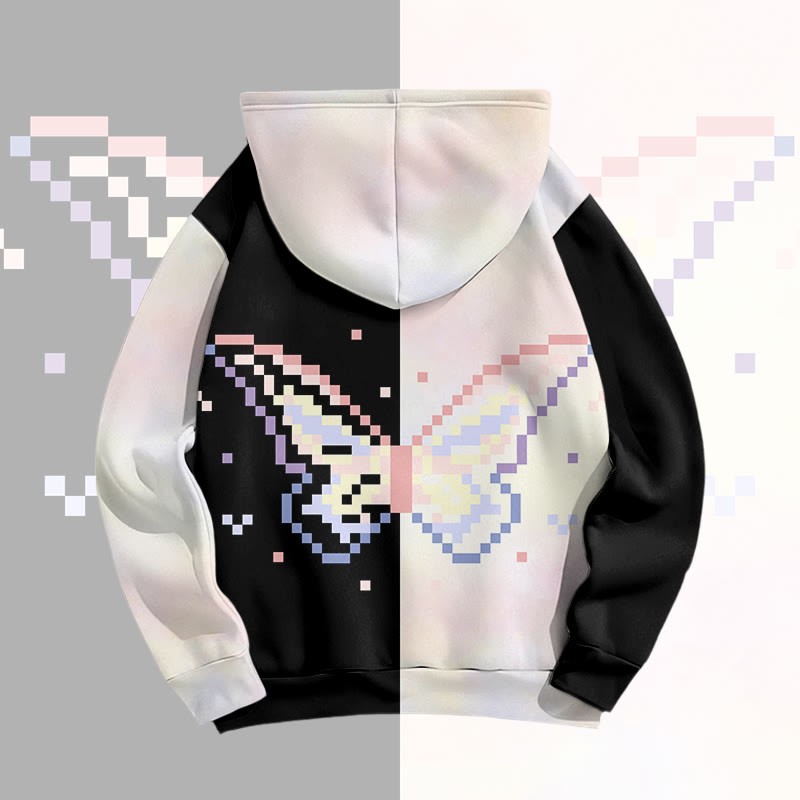 Modakawa Pullover-Hoodie mit Schmetterlingsmotiv und Farben -Design - image 4