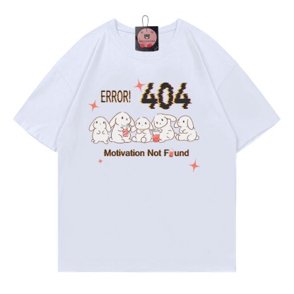ERROR 404 MOTIVATION NICHT GEFUNDEN Hasendruck 100% Baumwolle Modakawa T-Shirt - White - 5XL - image 4