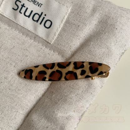 Vintage Haarspangen mit Leopardenmuster, Blumenherz und Wellenmuster - Hellbraun B - image 11