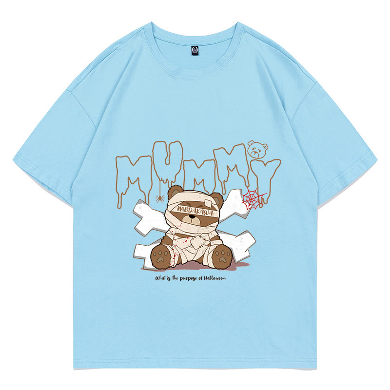 MODAKAWA MUMIE Bär Grafik T-Shirt - Blue - 5XL - image 3