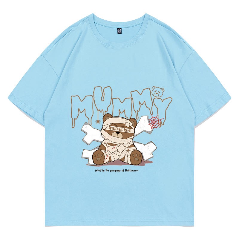 MODAKAWA MUMIE Bär Grafik T-Shirt - Blue - 5XL - image 3