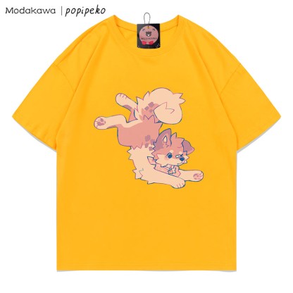 MODAKAWA X popipeko Welpenprint T-Shirt - Yellow - 5XL - image 6