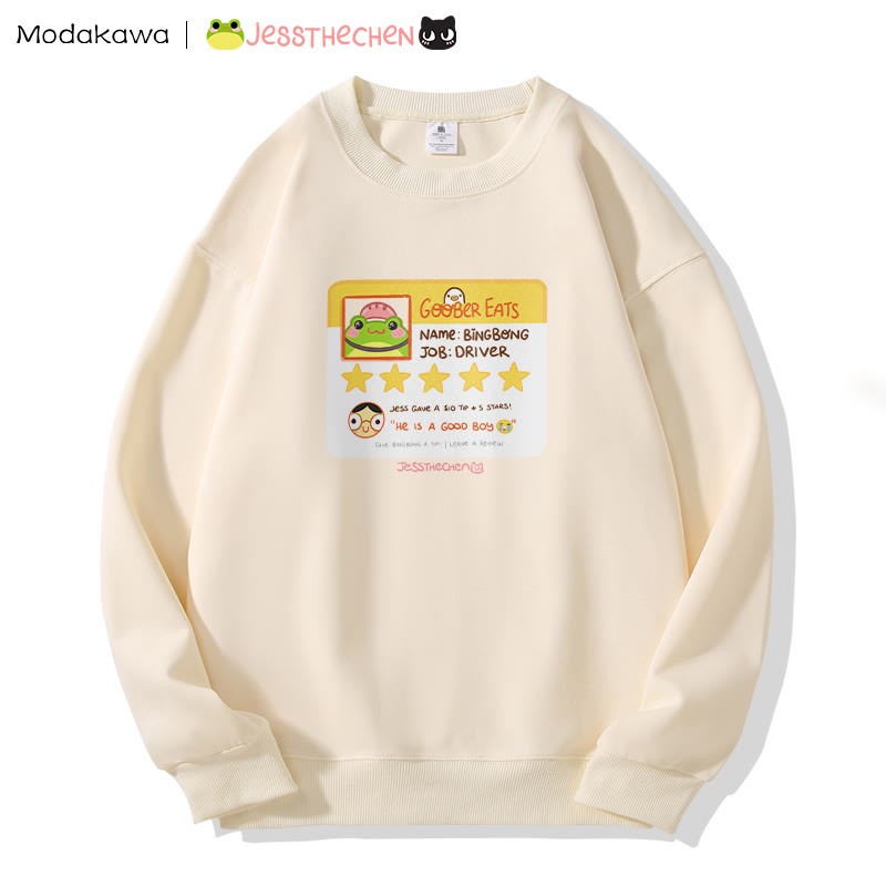 MODAKAWA X jessthechen GOOBER EATS Review Card Graphic Sweatshirt - Apricot - 5XL - image 4