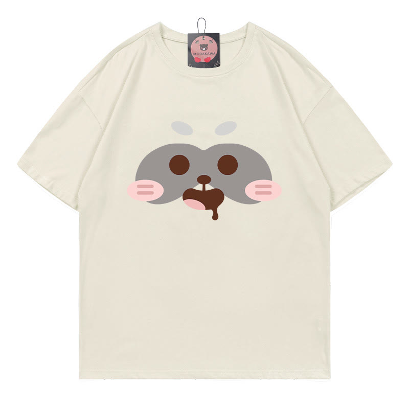 T-Shirt mit Rotpanda-Print - Beige - 5XL - image 4