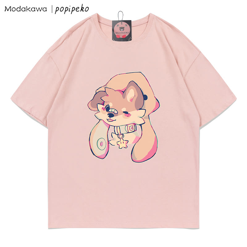 MODAKAWA X popipeko Welpenprint T-Shirt - Pink - 5XL - image 8
