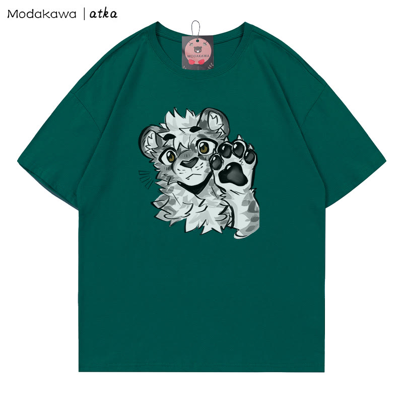 MODAKAWA X atka Tiger Paw Wave Grafik-T-Shirt - Olive Green - 5XL - image 3
