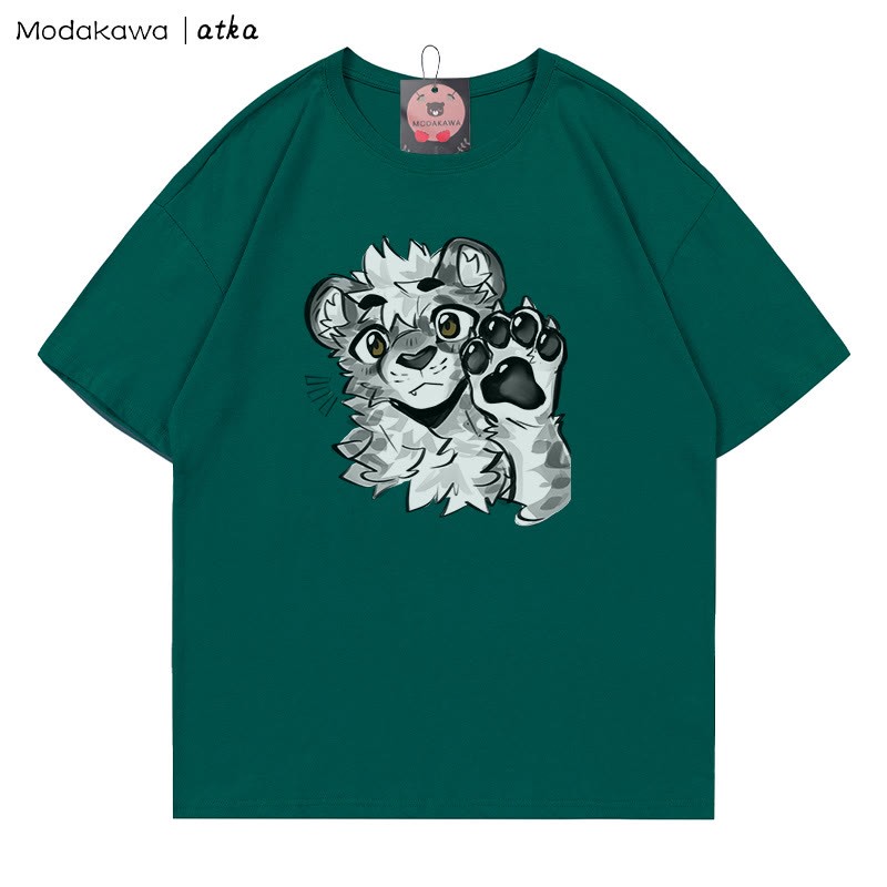 MODAKAWA X atka Tiger Paw Wave Grafik-T-Shirt - Olive Green - 5XL - image 3