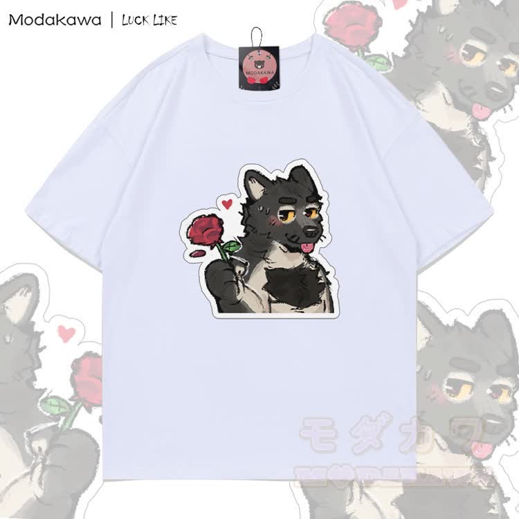 MODAKAWA X LUCK LIKE Rose Porto Grafik-T-Shirt aus 100 % Baumwolle - Weiß - 5XL - image 3