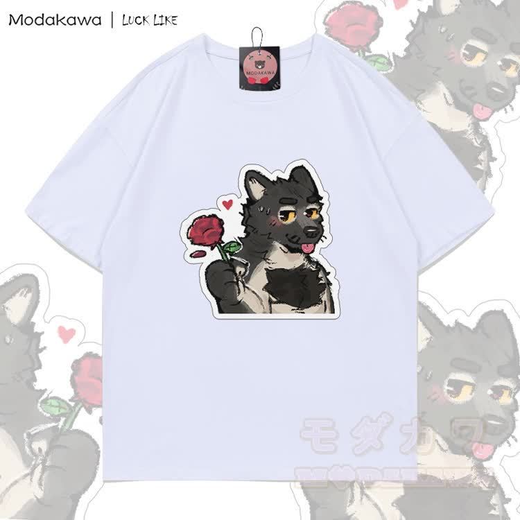 MODAKAWA X LUCK LIKE Rose Porto Grafik-T-Shirt aus 100 % Baumwolle - Weiß - 5XL - image 3
