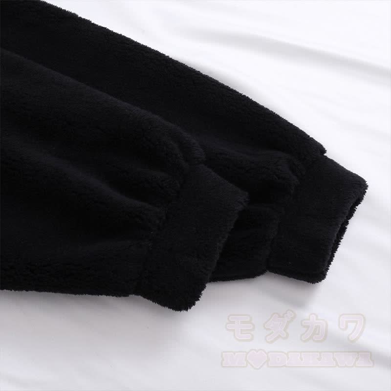 Flammwolken-Plüsch-Kapuzen-Einteiler-Pyjama - image 8