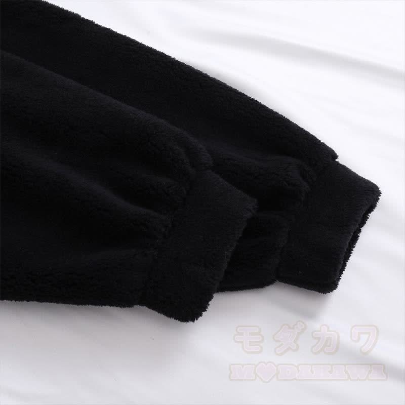 Flammwolken-Plüsch-Kapuzen-Einteiler-Pyjama - image 8