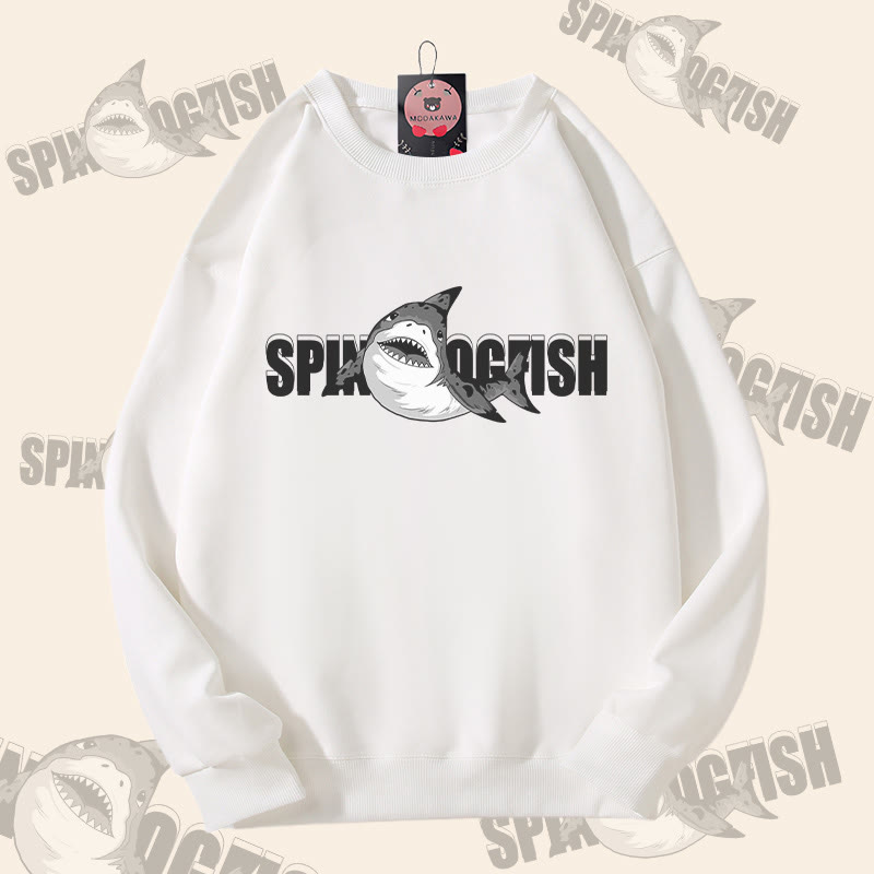 MODAKAWA Unisex-Sweatshirt mit Dornhai-Motiv - White - 5XL - image 3