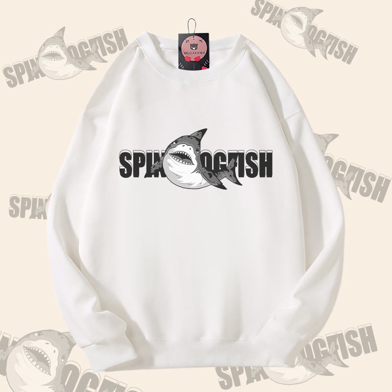 MODAKAWA Unisex-Sweatshirt mit Dornhai-Motiv - White - 5XL - image 3